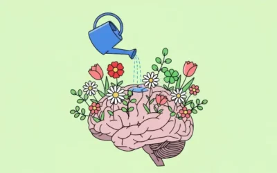 charming-creative-illustration-symbolizing-mental-health-self-care-personal-growth-blue-watering-can-watering-400940412
