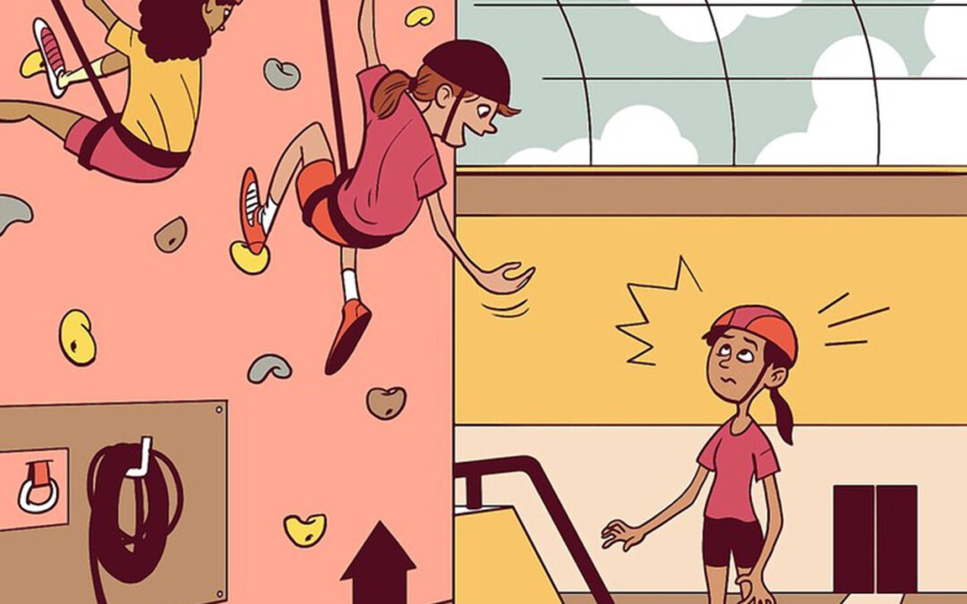 peer pressure in children illustrated as a costume party mask